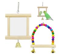 CYNOSURETECH 1 Piece Mini Mirror And 1 Piece Mini Swing, Bird Animal Toys, Creative Pet Toys, Bird Pet Supplies