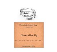 CYNOSURETECH 1 Piece of Silver Stainless Steel Open Ring, Adjustable Ring with Beads, Suitable as a Gift