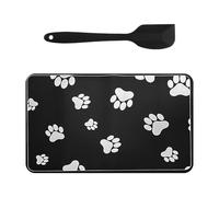 CYNOSURETECH 1 Piece Silicone Mat And 1 Piece Silicone Spatula, Pet Feeding Mat, Waterproof Feeding Mat, Non-Slip Feeding Mat, Pet Supplies