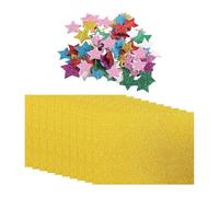 CYNOSURETECH 10 Sheets Of Glitter Cardboard And Five-Pointed Star Patches, Rectangular Cardboard, Diy Handicraft Materials, Diy Paper Art, Cardboard For Crafts