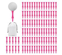 CYNOSURETECH 100 Pieces Pink Castle Theme Golf Tees, Plastic Golf Tees, Golf Castle Tees, Personalized Golf Tees