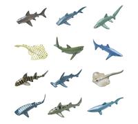 CYNOSURETECH 12 Pieces Shark Toys Set, Shark Gifts, Baby Shark Bath Toys, Kids Toys, Ocean Toys, Animal Toys