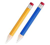 CYNOSURETECH 2 Giant Pencils, Wooden, Blue & Yellow, 34*3Cm, 2B Refill, Creative Writing & Decoration