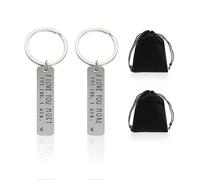 CYNOSURETECH 2 Keychains For Couples, With 2 Storage Bags, Driving Safety Keychain, I Love You Keychain, Cute Pendant For Couples, Gift For Your Lover