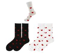 CYNOSURETECH 2 Pairs Of Love Printed Socks, Women'S Mid-Calf Socks, Cute Socks, Soft And Breathable Socks, Fashionable Women'S Socks