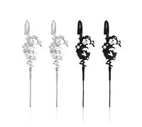 CYNOSURETECH 2 Pairs of Star and Moon Earrings, Creative Design Earrings, Fashionable Personality Earrings, Punk Style Jewelry, Women's Jewelry