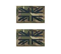CYNOSURETECH 2-Piece Camouflage British Flag Embroidered Patches, Creative Personalized Decals