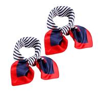 CYNOSURETECH 2-Piece Nautical Scarf, Red Blue White Square Scarf, Nautical Sailor Costume Accessories, Suitable for Prom, Party, Cosplay and Celebration
