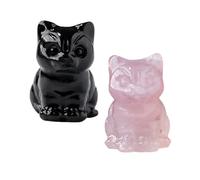 CYNOSURETECH 2 Pieces Of Crystal Cat Ornaments, Animal Decorative Ornaments, Home Desktop Decoration, Creative Carved Ornaments, Gift Ornaments