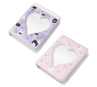 CYNOSURETECH 2 Pieces Of Cute Mini Photo Albums, 3-Inch Photo Card Holder, Card Collection Holder, Portable Loose-Leaf Photo Holder, 40 Pocket Mini Photo Albums
