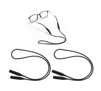 CYNOSURETECH 2 Pieces of Glasses Straps, Sports Goggle Straps, Adjustable Glasses Straps, Sports Glasses Straps, Anti-Slip Glasses Straps, Glasses Rope, Elastic Silicone Glasses Straps (Black)