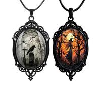 CYNOSURETECH 2 Pieces of Gothic Necklaces, Retro Necklaces, Creative Design Necklaces, Punk Style Jewelry, Clothing Accessories