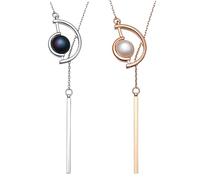 CYNOSURETECH 2 Pieces of Long Pendant Necklace, Simple Personalized Necklace, Clothing Accessories, Fashion Necklace, Women's Necklace