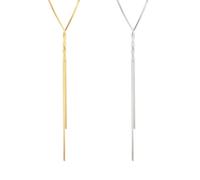 CYNOSURETECH 2 Pieces of Metal Necklaces, Geometric Long Necklaces, Fashionable Personality Necklaces, Women's Necklaces, Clothing Accessories