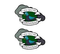 CYNOSURETECH 2 Pieces of Pigeon Brooches, Creative Animal Brooches, Funny Brooches, Cute Cartoon Brooches, Decorative Brooches