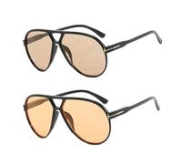CYNOSURETECH 2 Pieces Of Retro Sunglasses, Unisex-Adults, Outdoor Travel Equipment, UV Protected, Polarized, Polycarbonate Frame & Lens