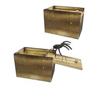 CYNOSURETECH 2 Pieces Of Spider Wooden Box Toys, Trick Toys, Funny Toys, Creative Toys, Simulated Spider Toys