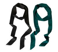 CYNOSURETECH 2 Pieces of Women's Ribbons, Dress Belts, Belts for Women, Chiffon Ribbons, Fashionable Satin Ribbons, Women's Ties, Hats, Dresses, Scarf Accessories (Black, Dark Green)