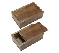 CYNOSURETECH 2 Pieces Push-Pull Jewelry Box, Wooden Jewelry Box, Retro Simple Jewelry Box, Small Item Storage Box, Home Accessories