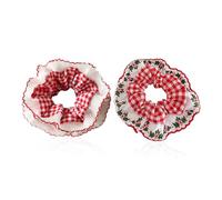 CYNOSURETECH 2 Pieces Red Plaid Elastic Hair Ties, Women'S Fashion Headwear, Ponytail Fixed Hair Ties, Hair Accessories