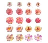 CYNOSURETECH 20 Pink Artificial Mixed/Assorted Round Flowers, 2cm-4cm, For Home, Party, Wedding Decor