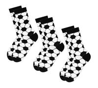 CYNOSURETECH 3 Pairs Of Football Print Socks, Elastic Stockings, Sports Cotton Socks, Breathable And Sweat-Absorbent Socks, Supplies For Football Fans