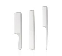 CYNOSURETECH 3-Piece Stainless Steel Hair Comb Set, Fine Tooth, Pin Tail, Unisex, Steel Color