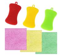 CYNOSURETECH 3 Pieces Of Dish Brushes And 3 Pieces Of Dish Cloths, Kitchen Cleaning Tools, Multi-Purpose Cleaning Tools, Dishwashing