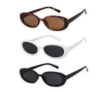 CYNOSURETECH 3 Pieces Of Fashion Sunglasses For Women, Oval Sunglasses, Retro Sunglasses, Fun Sunglasses, 90s Style Sunglasses, Party Sunglasses