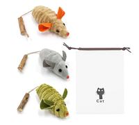 CYNOSURETECH 3 Pieces Of Mouse-Shaped Toys And 1 Piece Of Storage Bag, Interesting Cat Toys, Plush Toys, Pet Supplies, Chewable Toys