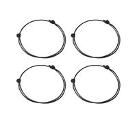 CYNOSURETECH 4 Minimal Black Cotton Woven Bracelets, Unisex, 40-70cm, Lobster Claw Clasp