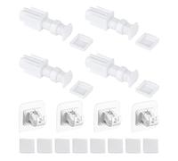 CYNOSURETECH 4-Piece Blind Brackets And 4-Piece Curtain Rod Hooks, Curtain Accessories, Blind Installation Without Drilling, Home Accessories