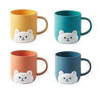 CYNOSURETECH 4 Pieces Bear Mouthwash Cups, Cute Cartoon Mouthwash Cups, Bathroom Accessories, Plastic Mouthwash Cups, Oral Cleaning Supplies