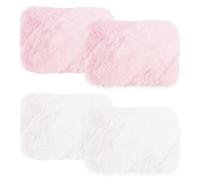 CYNOSURETECH 4 Pieces Dollhouse Rug, 1:12 Dollhouse Rug, Oval Plush Rug, Mini Floor Decoration, Dollhouse Accessories, Girls Toy Accessories