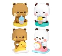 CYNOSURETECH 4 Pieces Of Cartoon Animal Ornaments, Cute Ornaments, Desktop Ornaments, Home Decorations, Car Decorations