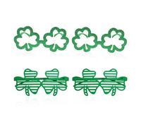 CYNOSURETECH 4 Pieces Of Clover Eyeglass Frames, Creative Style Glasses, Clothing Accessories, Photo Props, Party Glasses