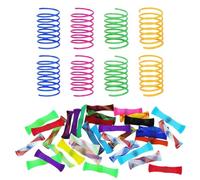 CYNOSURETECH 50 Pieces Of Network Tube Marbles And 8 Pieces Of Plastic Springs, Throwing Toys, Creative Toys, Decompression Toys, Children'S Toys