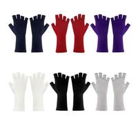 CYNOSURETECH 6 Pairs Of Winter Half Finger Gloves, Knitted Gloves, Soft Warm Gloves, Stretch Gloves, Women'S Gloves
