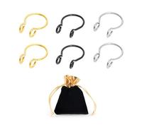 CYNOSURETECH 6 Pieces Silver Nose Ring, Septum Ring, Hypoallergenic Nose Ring Set, Silver Nose Hoop, Fake Septum Piercing, Non-piercing Clip, Suitable for Men and Women, Suitable for Daily Use, Party