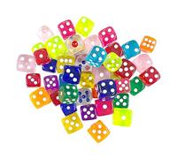 CYNOSURETECH 60 Pieces Cube Dice, Colorful Dice, Acrylic Dice, Throwing Game, Party Interactive Toys, Game Accessories