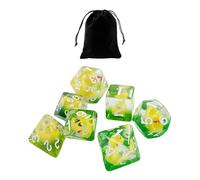 CYNOSURETECH 7 Pieces Cartoon Dice And 1 Piece Storage Bag, Resin Dice, Creative Design Dice, Polyhedral Dice, Throwing Game