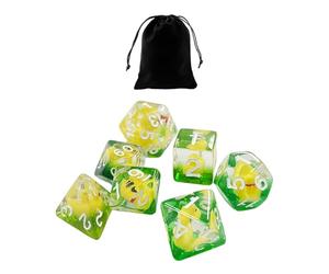 CYNOSURETECH 7 Pieces Cartoon Dice And 1 Piece Storage Bag, Resin Dice, Creative Design Dice, Polyhedral Dice, Throwing Game