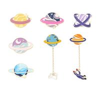 CYNOSURETECH 7 Pieces of Planet Brooches, Creative Brooches, Interesting Brooches, Decorative Brooches, Children's Brooches, Cute Brooches