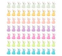 CYNOSURETECH 70 Pieces Of Luminous Bunny Ornaments, Small Resin Ornaments, Cute Cartoon Ornaments, Garden Ornaments, Children'S Toys