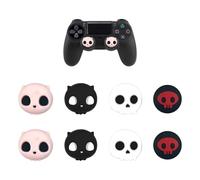 CYNOSURETECH 8 Pieces Of Skull-Shaped Handle Keycaps, Silicone Keycaps, Game Console Decorations, Game Console Joystick Accessories