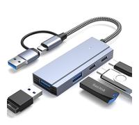CYNTECH 4-in-1 USB Hub - USB-A & USB-C Ports, 5Gbps Data Transfer, Compatible with MacBook Pro/Air, Dell XPS, Lenovo Thinkpad, HP Laptops & More