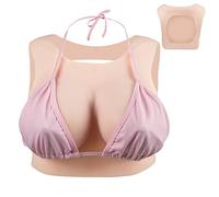 Cyomi Silicone Breast Forms Realistic Breastplate Round Collar with Hollow Back Silicone Breastplates for Crossdressers Cosplay Drag Queen Transgender B-G cup