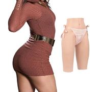 Cyomi Silicone Panty Hiding Gaff Hips Enhancer Insertable Underwear for Crossdresser Transgender Drag Queen Size Ivory White
