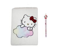 CYP BRAND Hello Kitty, Sanrio, Gift Set, Plush Notebook, Pen, White, Official Product, white, Sanrio Hello Kitty Set Soft Notebook and Pen