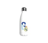 CYP BRAND Real Madrid - Stainless Steel Water Bottle, Airtight Closure, with Letter G Design in Blue, 550 ml, White, Official Product